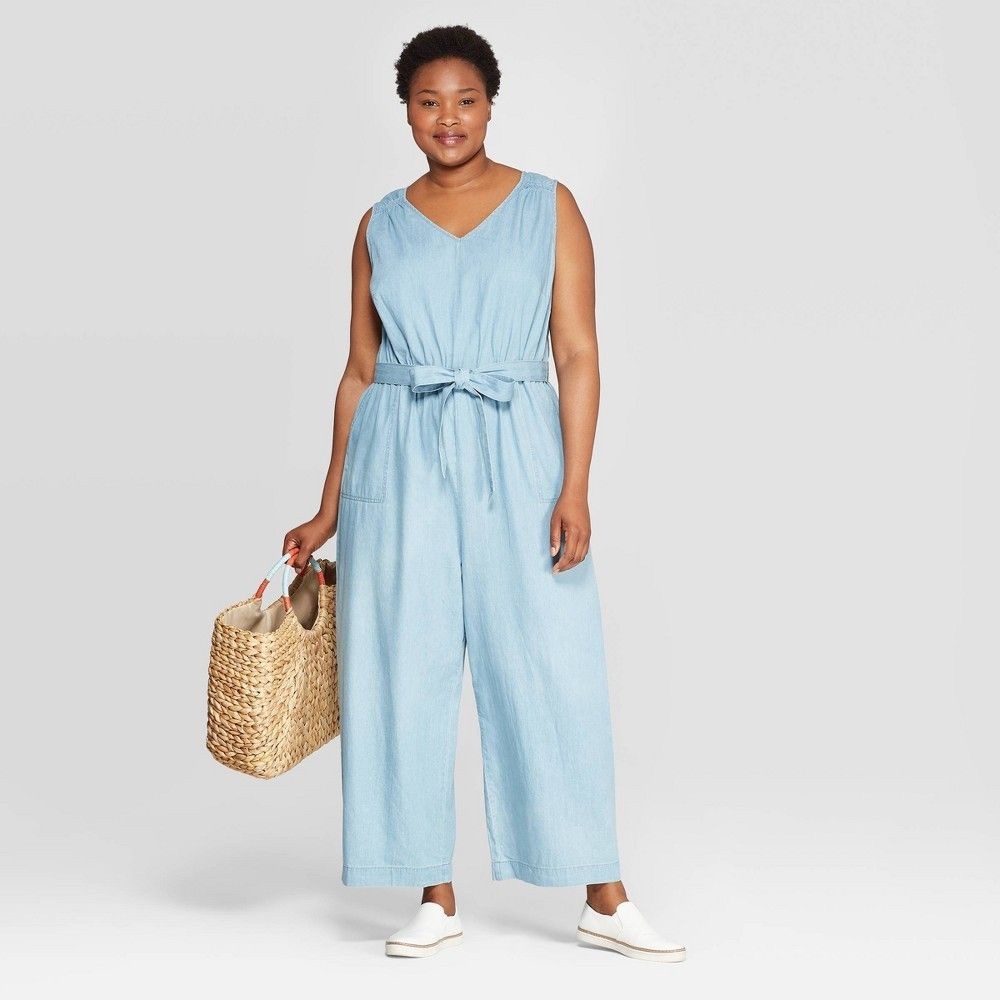 AVA & VIV chambray denim jumpsuit